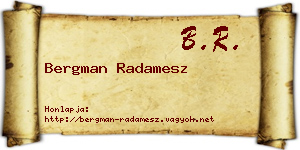 Bergman Radamesz névjegykártya